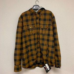 Mens Flannel Removable Liner Hoodie Jacket